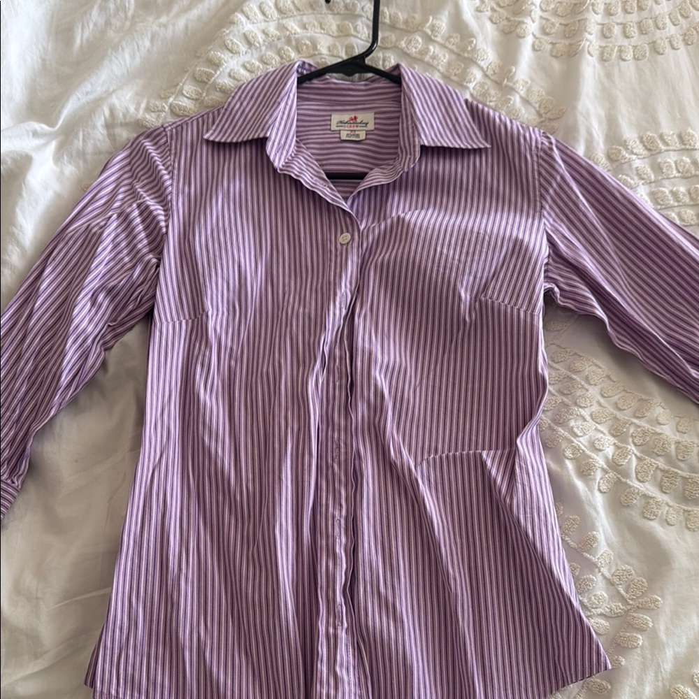J. Crew Lavender Striped Shirt